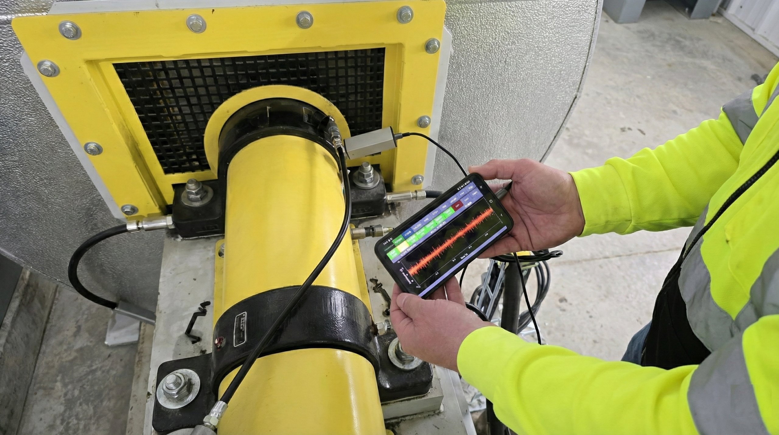 Měření vibrací ventilátoru s VIBE APP na telefonu / Fan vibration measurement with the VIBE APP on a smartphone